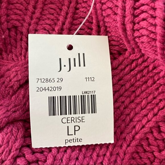 J. Jill  cable knit sweater with raglan sleeves and mock turtleneck, NWT - Picture 10 of 11
